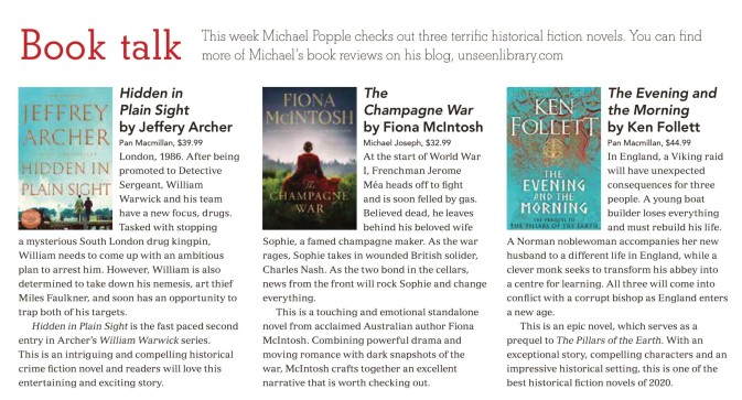 Canberra Weekly Column - Historical Fiction - 5 November 2020-1
